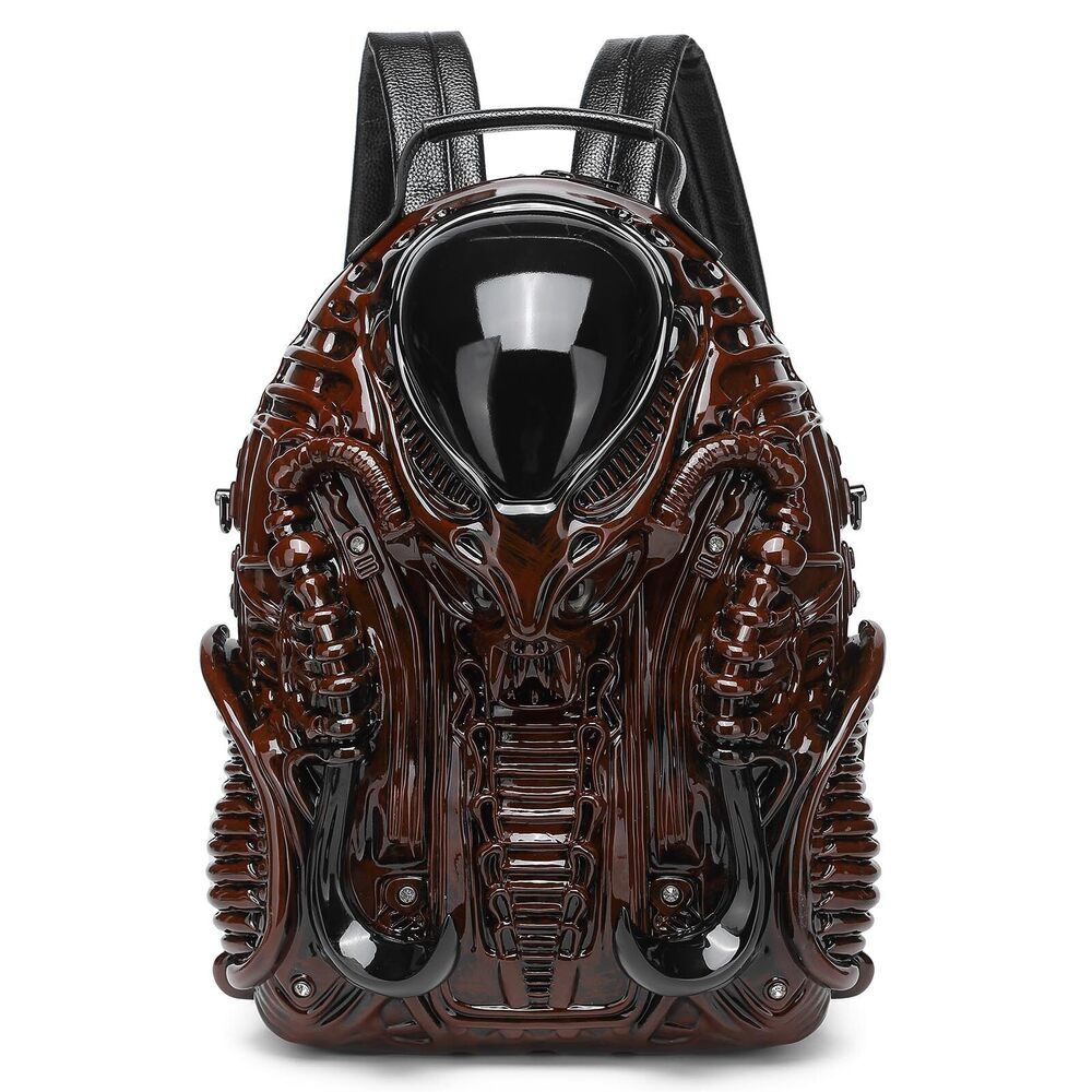 1230 and PVC 3D Xenomorph Shaped Purse Alien Backpack, Red